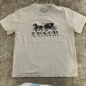 Coach White T-Shirt with Black Graphic